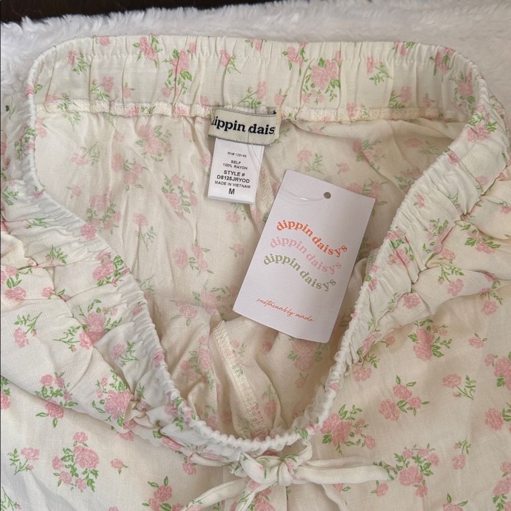 NWT Dippin' Daisy's Pink Floral Lounge Pants Size M - Picture 12 of 13